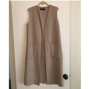 Zara Beige, Long, Sleeveless Vest